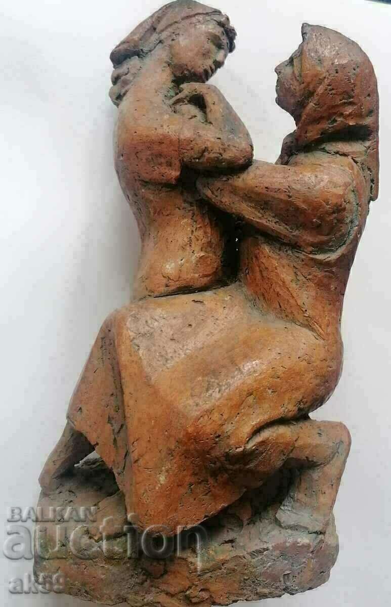 Small sculpture "Jealousy" - terracotta.