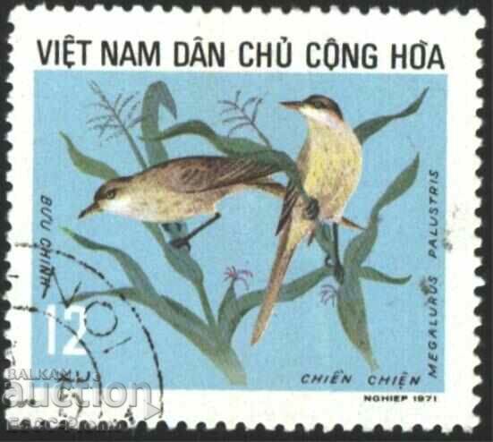 Stamped stamp Fauna Birds 1973 from Vietnam 1971