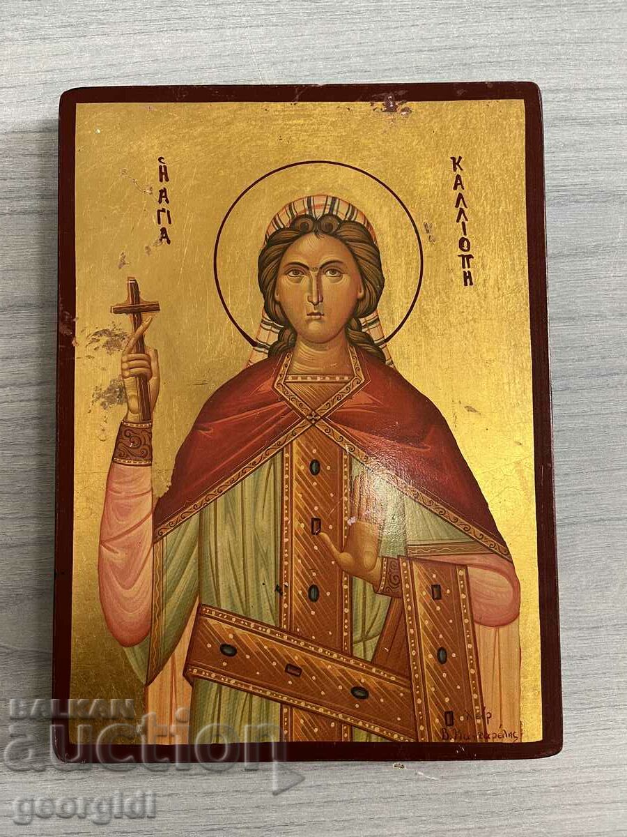 Βυζαντινή Εικόνα Αγίας Μάρτυρος Καλλιόπης. #3936