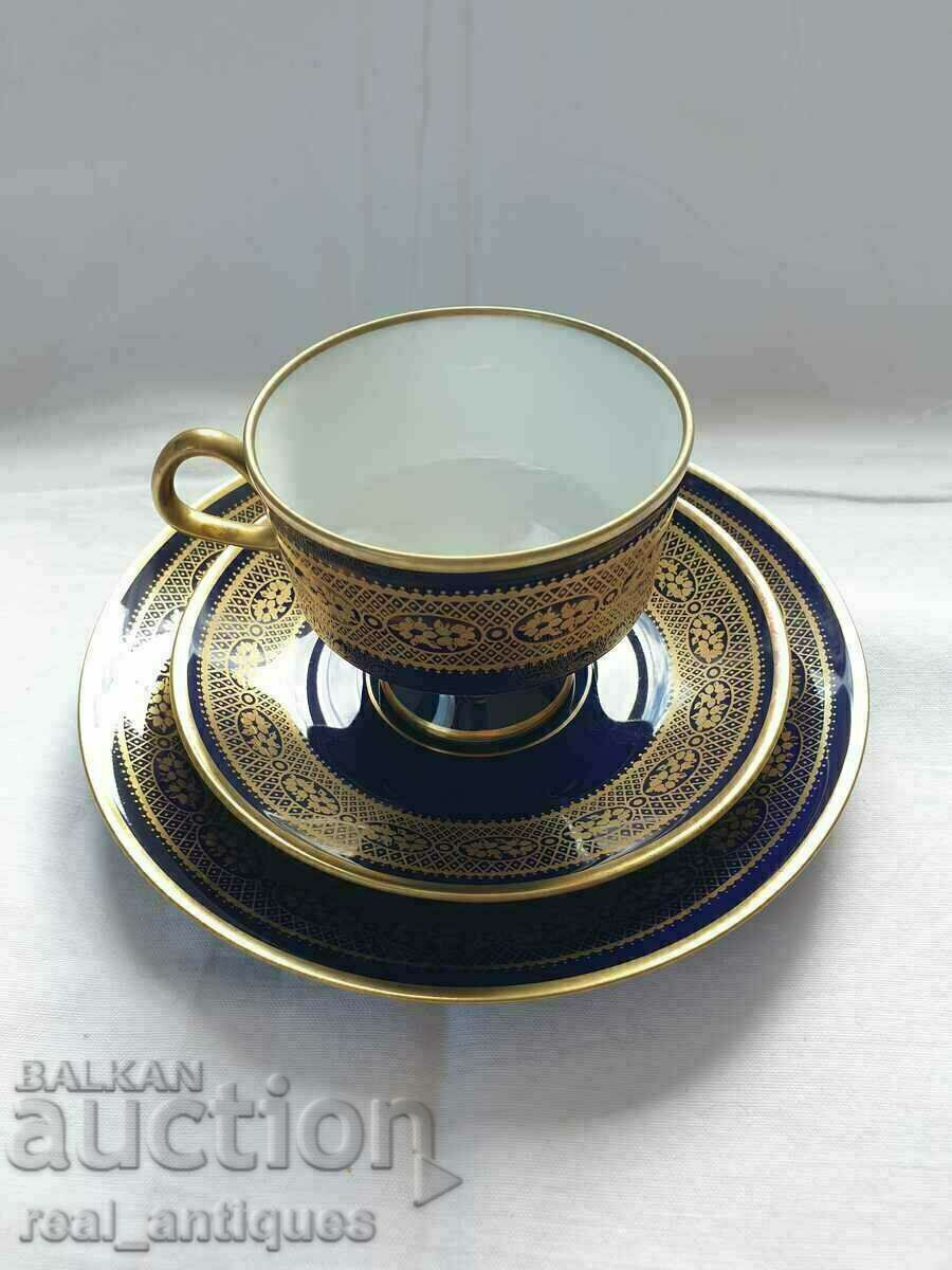 Porcelain set - cobalt and gilding