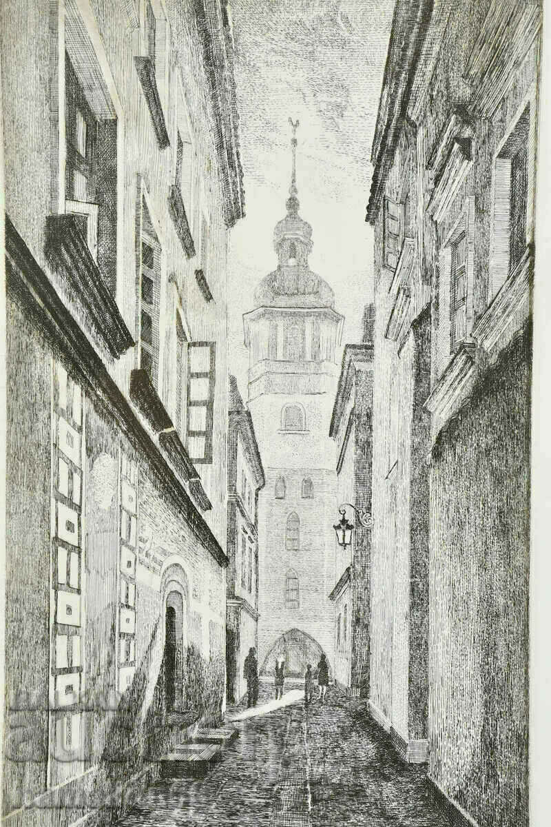 Old graphics, etching with passepartout and glass with price 87.00 BGN | € 44.48 Old graphics, etching with passepartout and glass with price 87.00 BGN | € 44.48