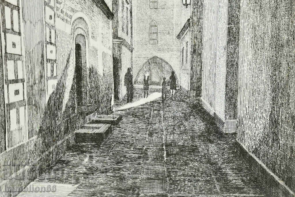 Auction Old graphics, etching with passepartout and glass Auction Old graphics, etching with passepartout and glass