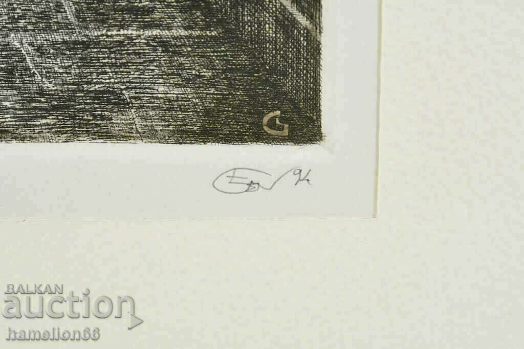 Delivery of Old graphics, etching with passepartout and glass Delivery of Old graphics, etching with passepartout and glass