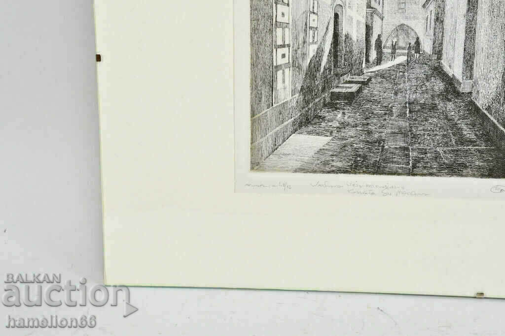 Old graphics, etching with passepartout and glass - 5 Old graphics, etching with passepartout and glass - 5