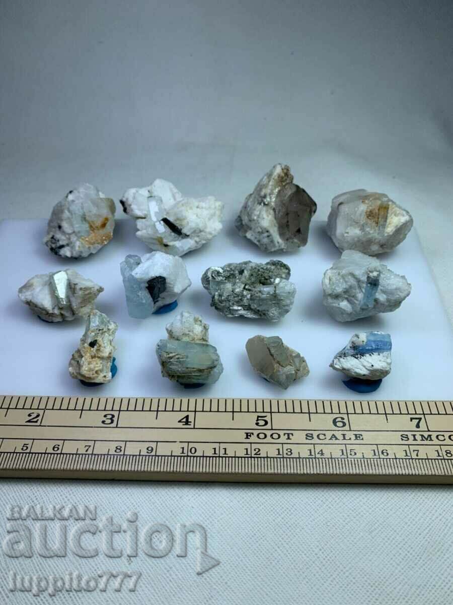 natural beryl aquamarine on matrix 213 g - 12 pcs. lot with price 895.00 BGN | € 457.61 natural beryl aquamarine on matrix 213 g - 12 pcs. lot with price 895.00 BGN | € 457.61