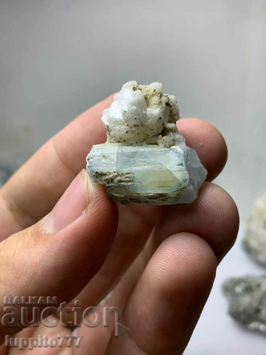 natural beryl aquamarine on matrix 213 g - 12 pcs. lot - 6 natural beryl aquamarine on matrix 213 g - 12 pcs. lot - 6