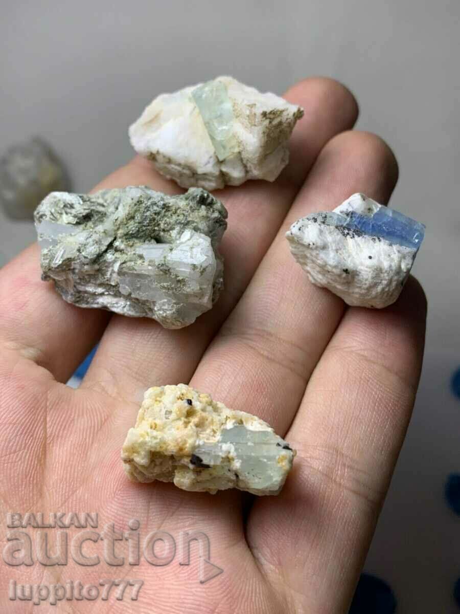 natural beryl aquamarine on matrix 213 g - 12 pcs. lot - 7 natural beryl aquamarine on matrix 213 g - 12 pcs. lot - 7