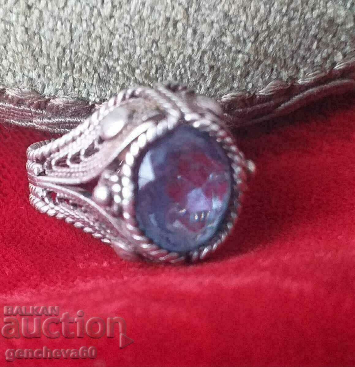Old silver filigree ring