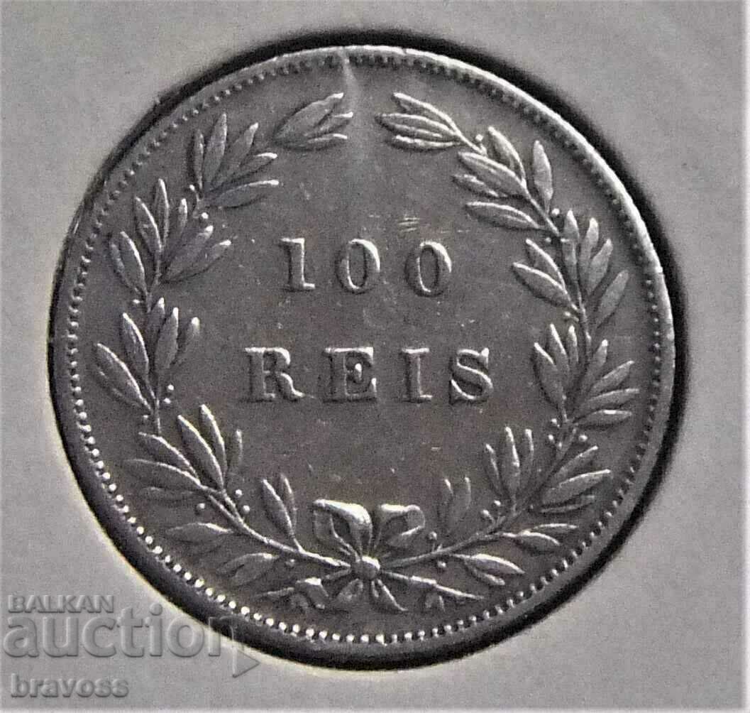 Portugalia - 100 reis 1878 Ag