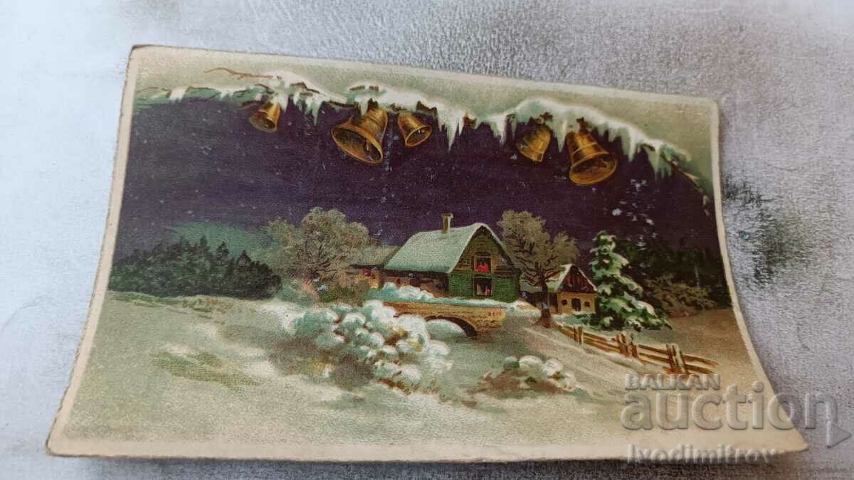 Postcard House in the mountains in the winter of 1944