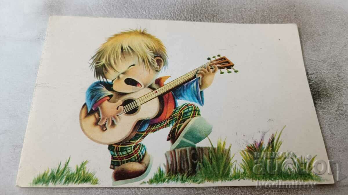 Carte poștală Băiat cu chitară