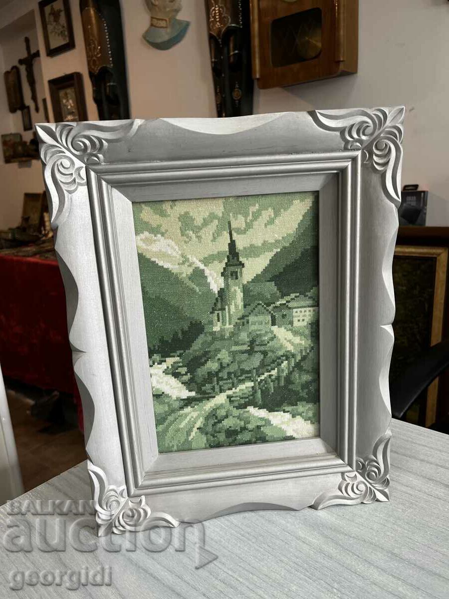 Framed tapestry "Green Castle". #3939