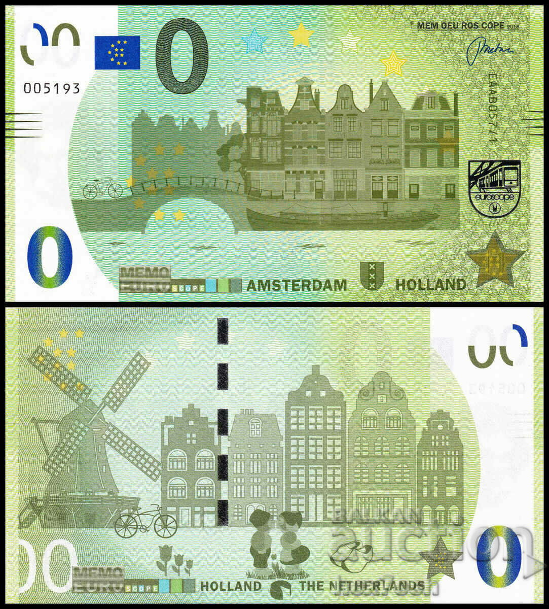 ❤️ ⭐ Ολλανδία 2018 0 Ευρώ Άμστερνταμ Ολλανδία UNC νέο ⭐ ❤️