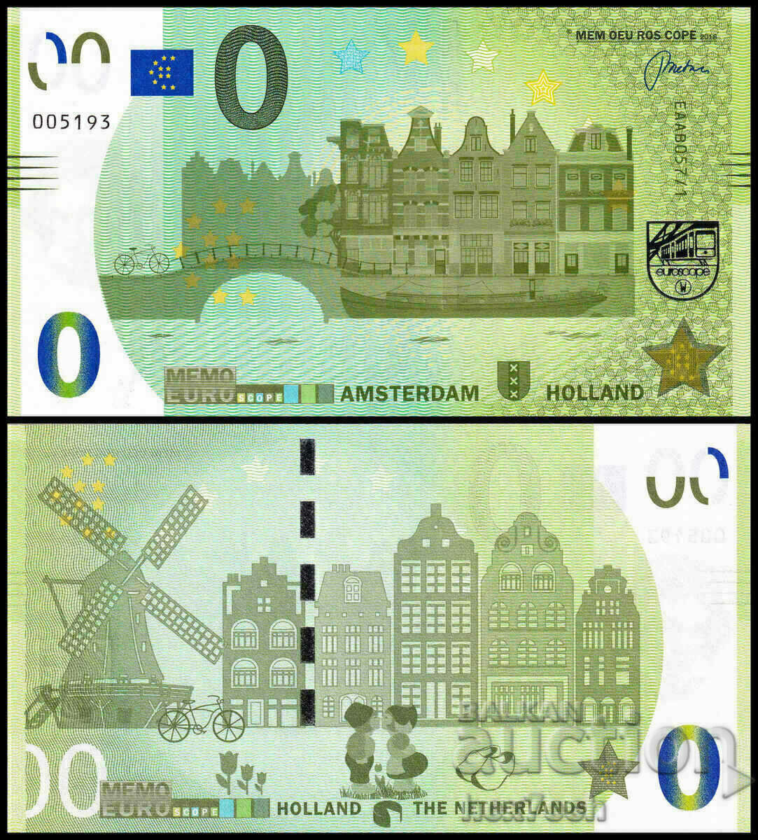 ❤️ ⭐ Holland 2018 0 Euro Amsterdam Holland UNC new ⭐ ❤️