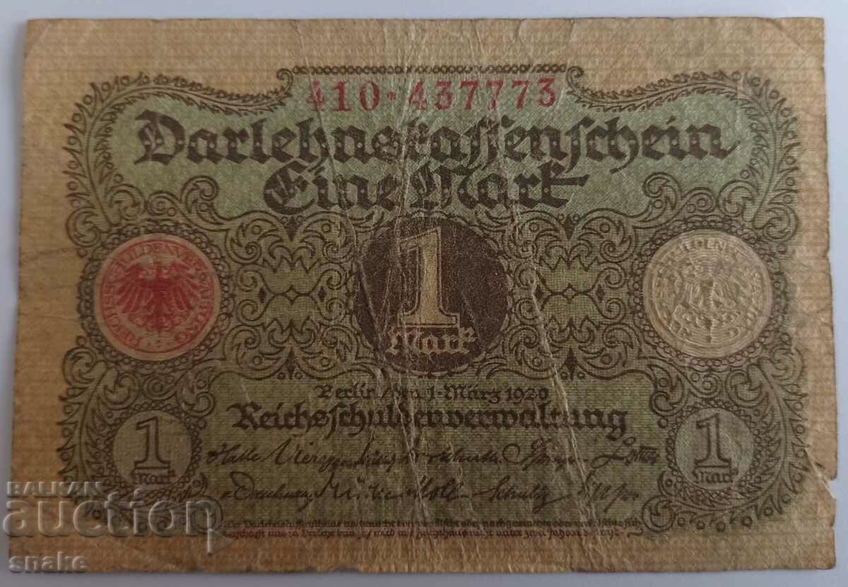 Германия 1 марка  1920г.
