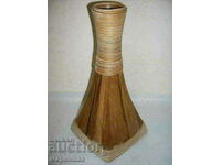 SOLID LARGE CERAMIC BRAIDED VASE