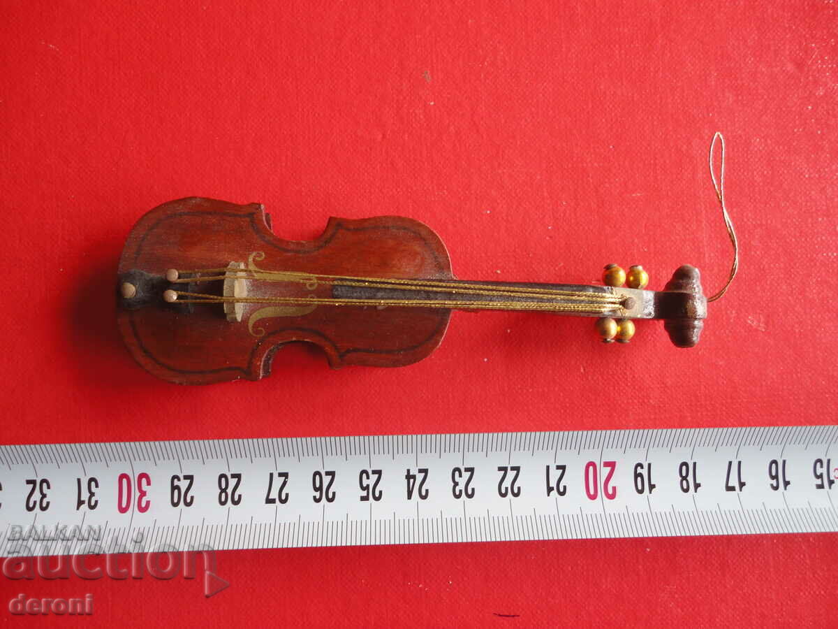 Старинна дървена китара цигулка миньон миниятюра