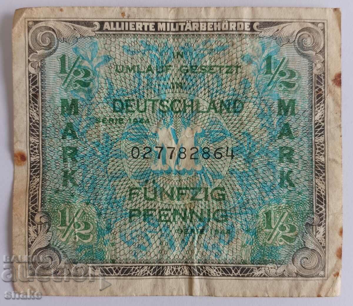 Германия 1/2 марка 1944г.
