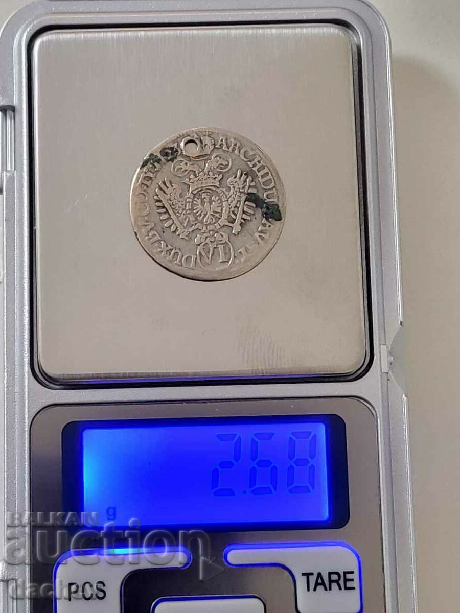 Auction  Rare Old Silver Coin Charles VI Austria 1723