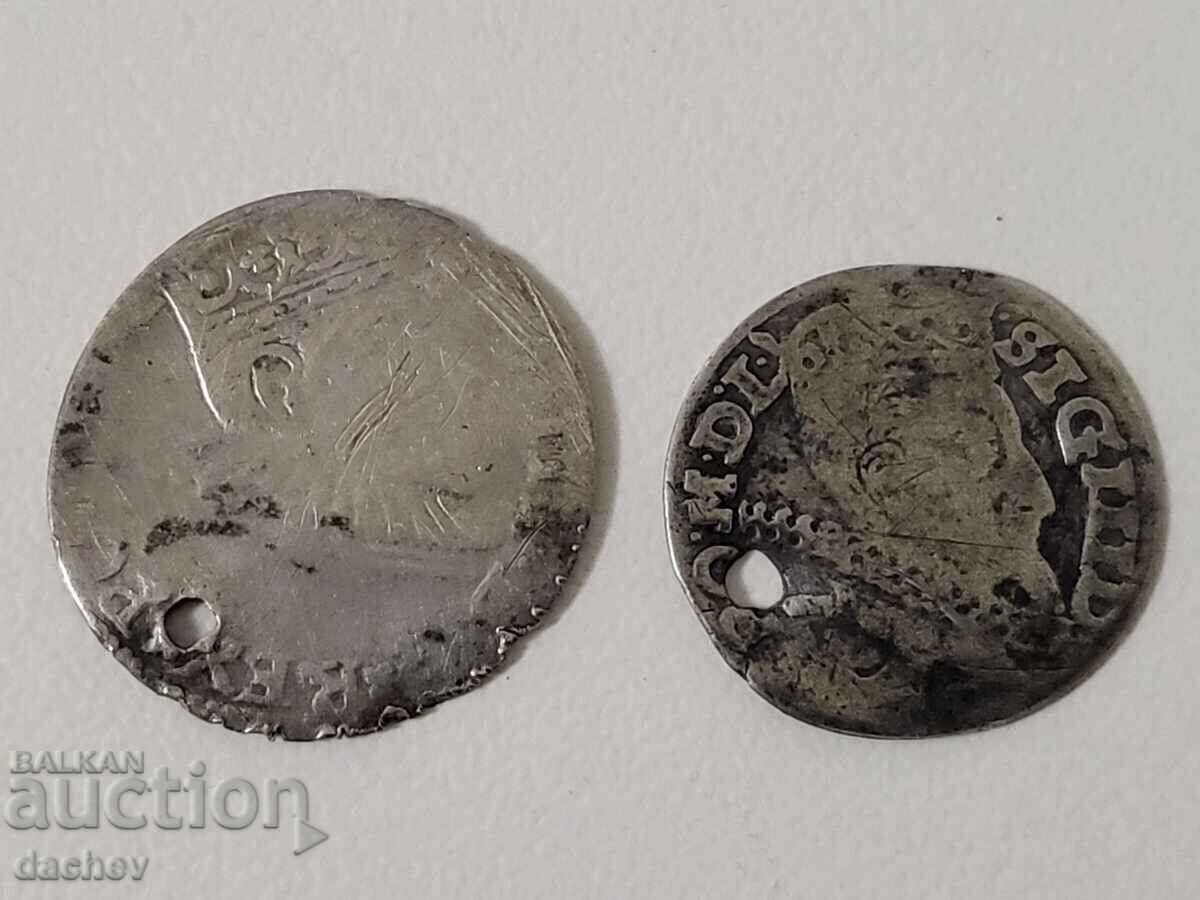 Delivery of Lot2 Rare Silver Sigismund Thaler Zloty Grosha 1591 Silver