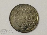 Сребърна Турска монета Сребро Позлата ОСМАНСКА Империя 1223