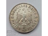 5 марки сребро Германия 1936 F III Райх  сребърна монета №11