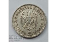 5 марки сребро Германия 1935 F III Райх  сребърна монета №12