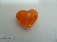 No.*6972 old glass pendant - heart - size 2.5 / 2 cm