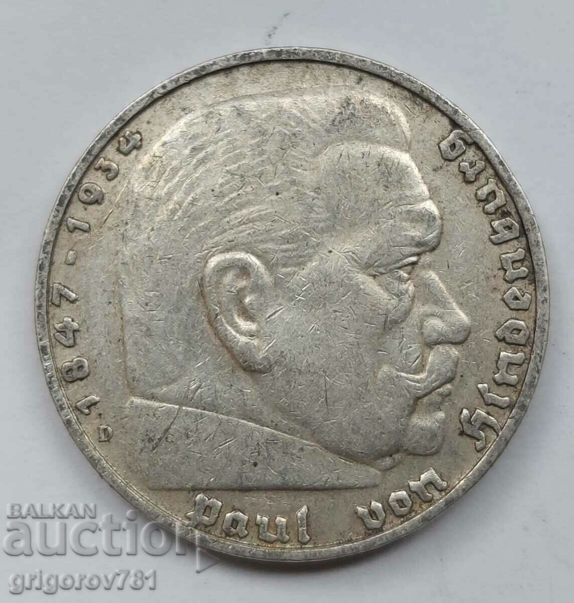 5 Mark Silver Γερμανία 1936 D III Reich Ασημένιο νόμισμα #18 με τιμή € 16.87 | 32.99 BGN