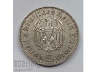 5 Mark Silver Germany 1936 D III Reich Silver Coin #18