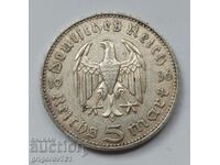 5 марки сребро Германия 1936 F III Райх  сребърна монета №19