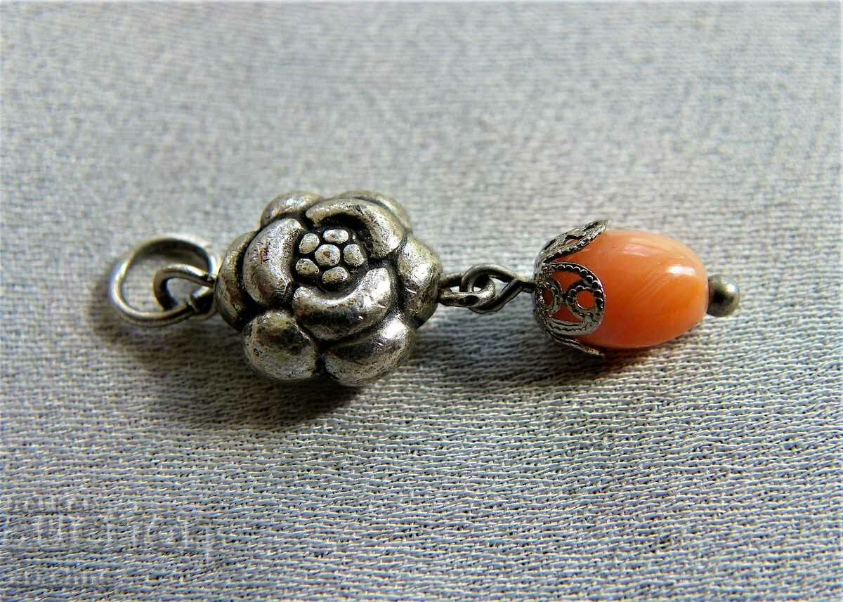Central Asian silver medallion with coral, angel skin color with price 35.00 BGN | € 17.90 Central Asian silver medallion with coral, angel skin color with price 35.00 BGN | € 17.90