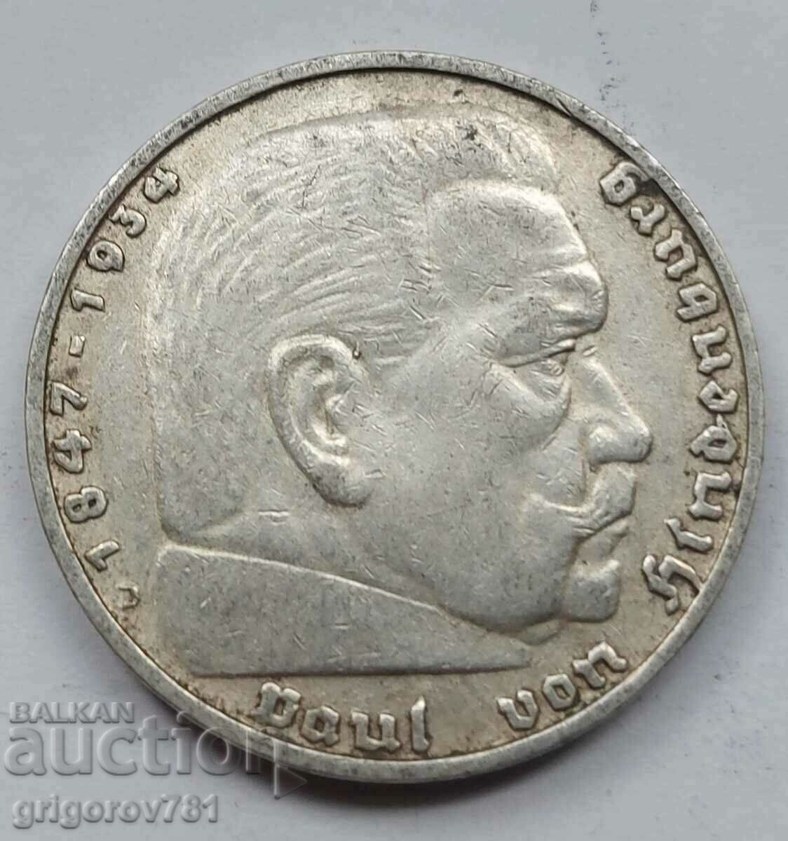 5 Mark Silver Γερμανία 1936 D III Reich Ασημένιο νόμισμα #20 με τιμή € 16.87 | 32.99 BGN