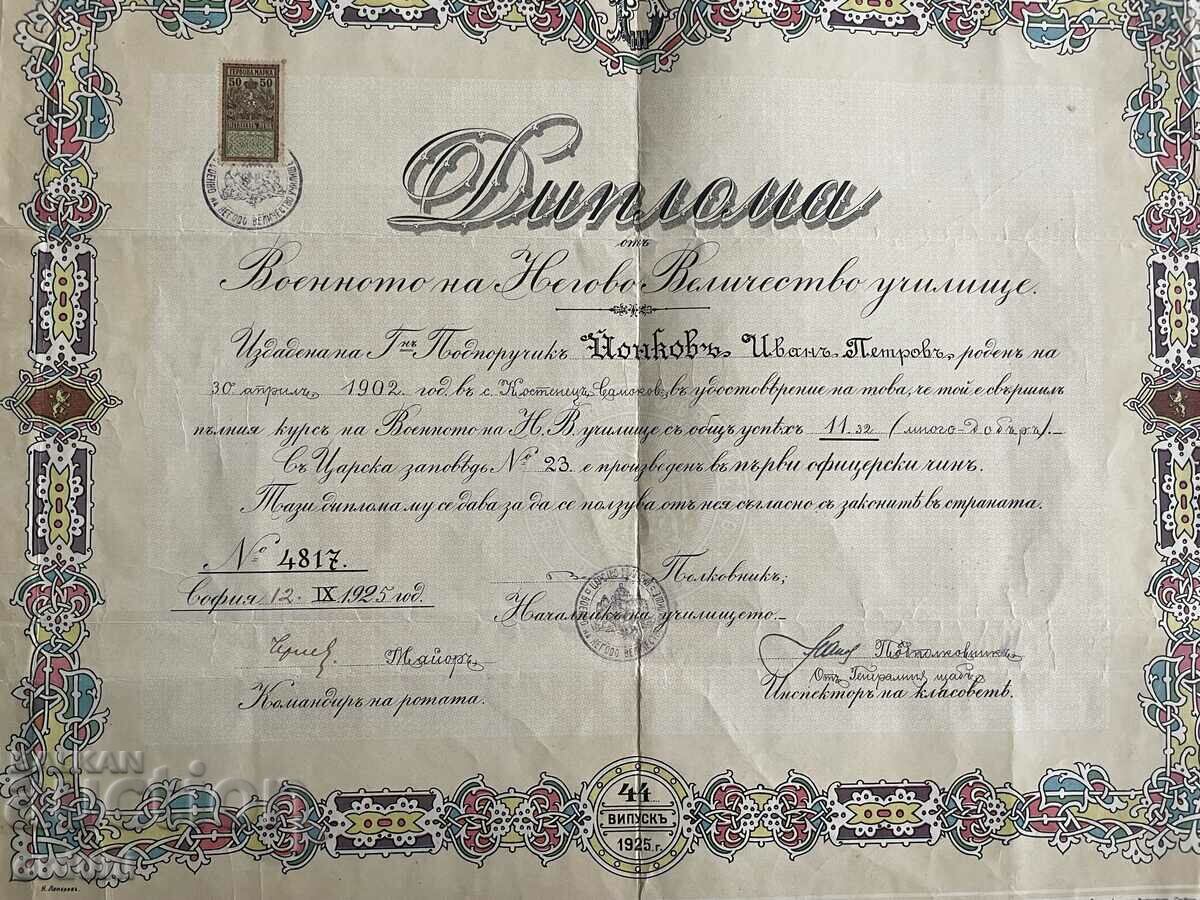 3463 Kingdom of Bulgaria Officer Diploma Military School 46th VP with price 100.00 BGN | € 51.13 3463 Kingdom of Bulgaria Officer Diploma Military School 46th VP with price 100.00 BGN | € 51.13