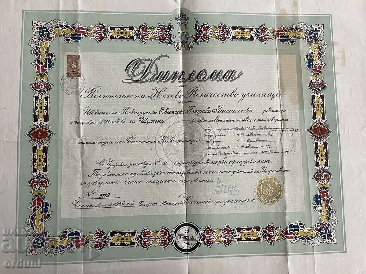 3466 Kingdom of Bulgaria Officer Diploma Military School 60th VP with price 120.00 BGN | € 61.36 3466 Kingdom of Bulgaria Officer Diploma Military School 60th VP with price 120.00 BGN | € 61.36