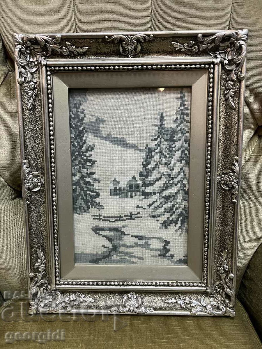 "White Winter" framed tapestry. #3961