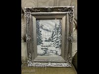 "White Winter" framed tapestry. #3961