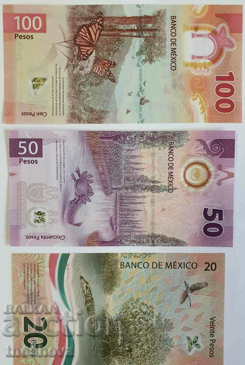 SET MEXICO 20 + 50 + 100 PESO 2021 cu preț € 46.00 | 89.97 BGN