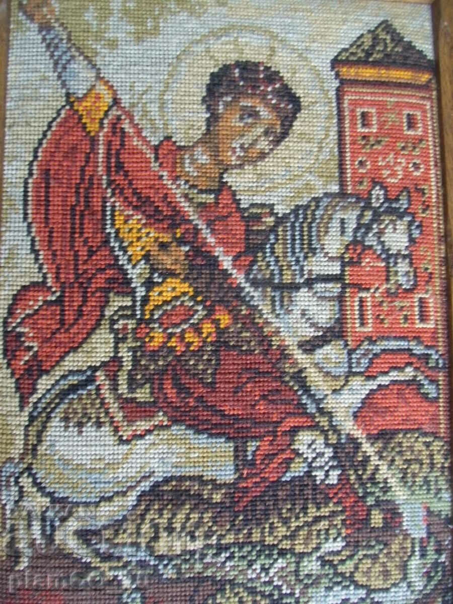 Nr.*6978 tapiserie veche „Sfântul Gheorghe Biruitorul” cu preț € 34.90 | 68.26 BGN