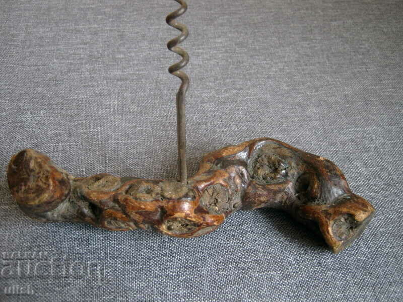 Old corkscrew French art wood wooden handle with price 15.00 BGN | € 7.67