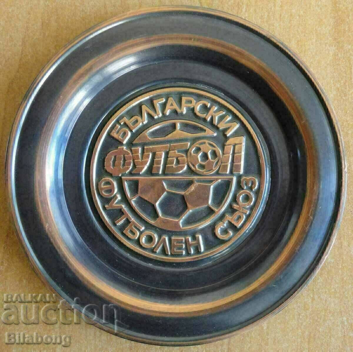 Placă suvenir metalică - Uniunea Bulgară de Fotbal