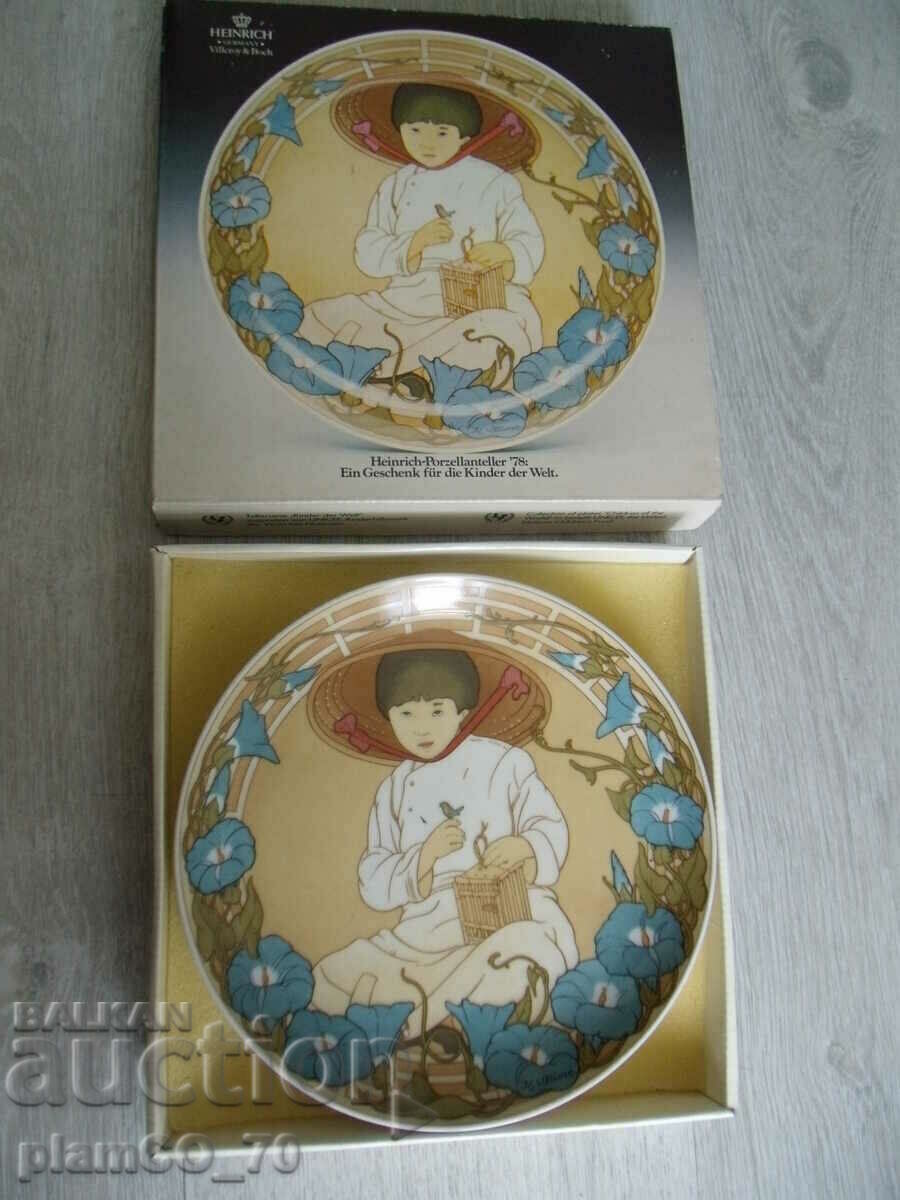 #*6979 HEINRICH Vileroy & Boch old porcelain plate/panel