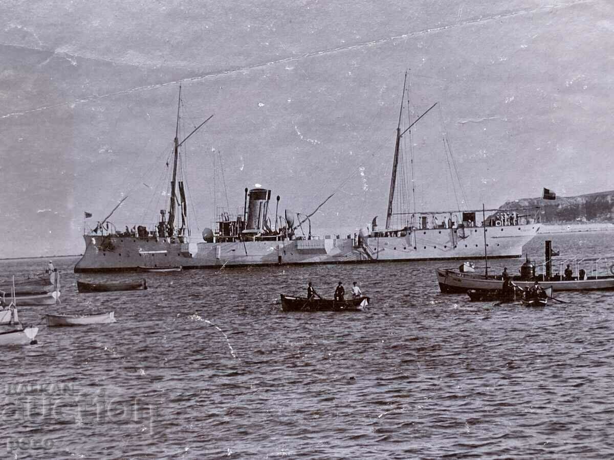 Cruiser "Nadezhda" Varna Bay Georg Volz old photo with price 150.00 BGN | € 76.69 Cruiser "Nadezhda" Varna Bay Georg Volz old photo with price 150.00 BGN | € 76.69