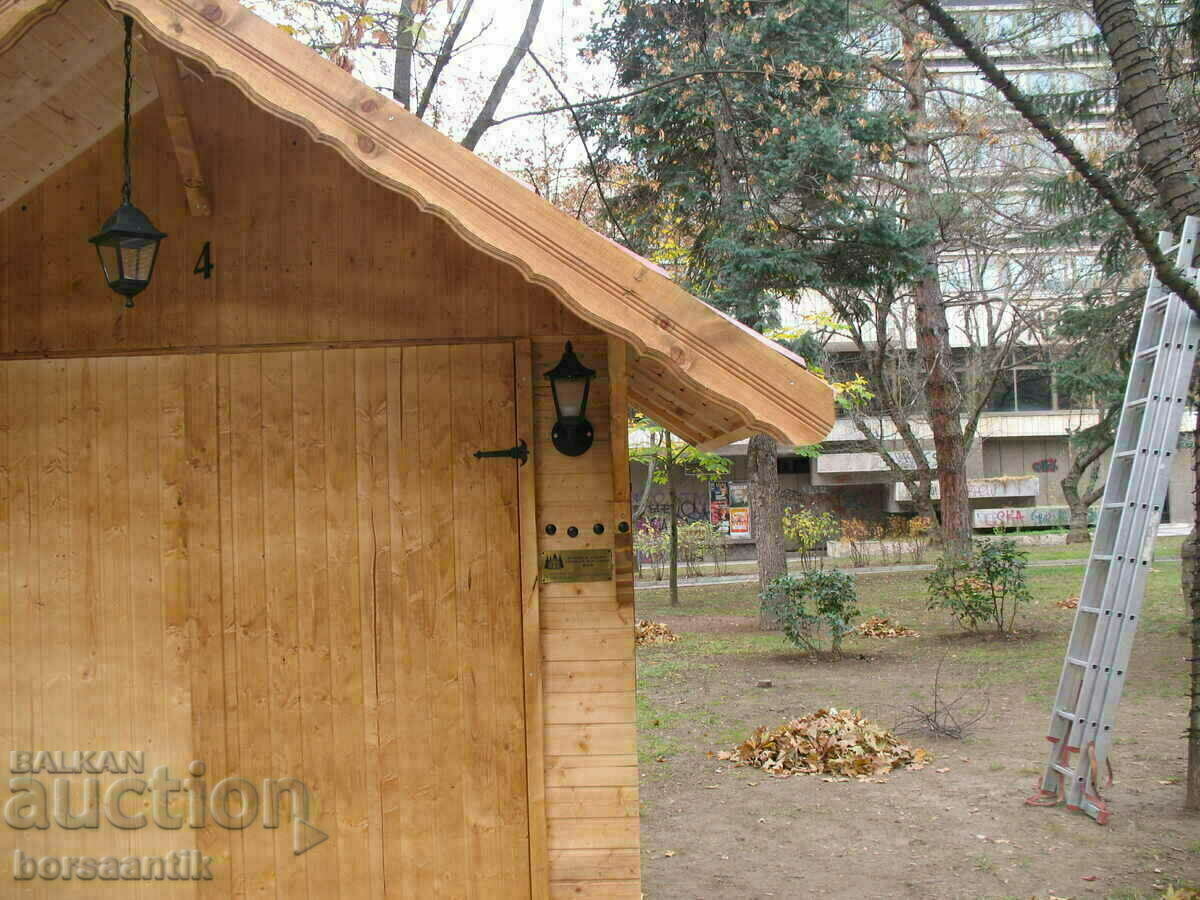 Παράδοση Ξύλινο σπίτι για τη χριστουγεννιάτικη αγορά Παράδοση Ξύλινο σπίτι για τη χριστουγεννιάτικη αγορά