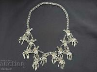 Silver Filigree with corals chest jewelry pafti pafta costume