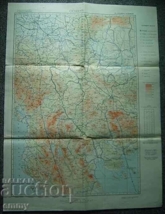 Harta aeriană a Sofia - 1942.