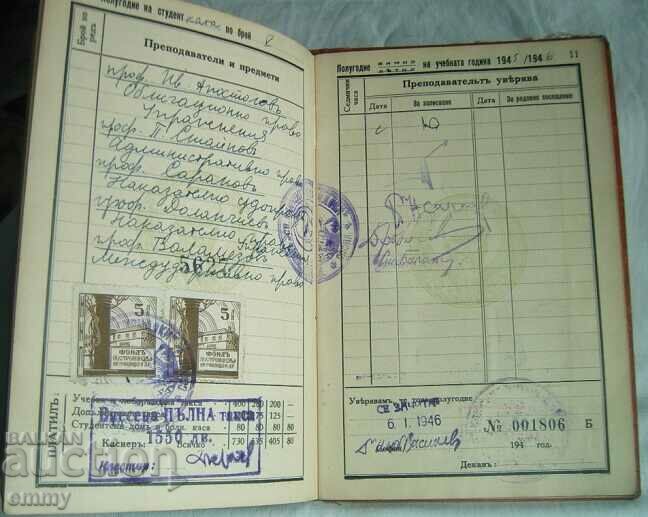 Delivery of Student card - Faculty of Law of the SU, 1945 Delivery of Student card - Faculty of Law of the SU, 1945