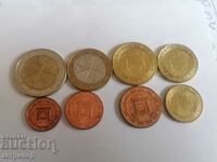 Mortar full lot 8 pcs. euro coins