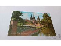 Καρτ ποστάλ Lichfield Cathedral από Minster Pool 1985