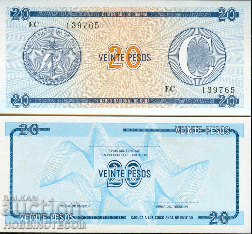 CUBA 20 Pesos emisiune - C - NOU UNC FX 23